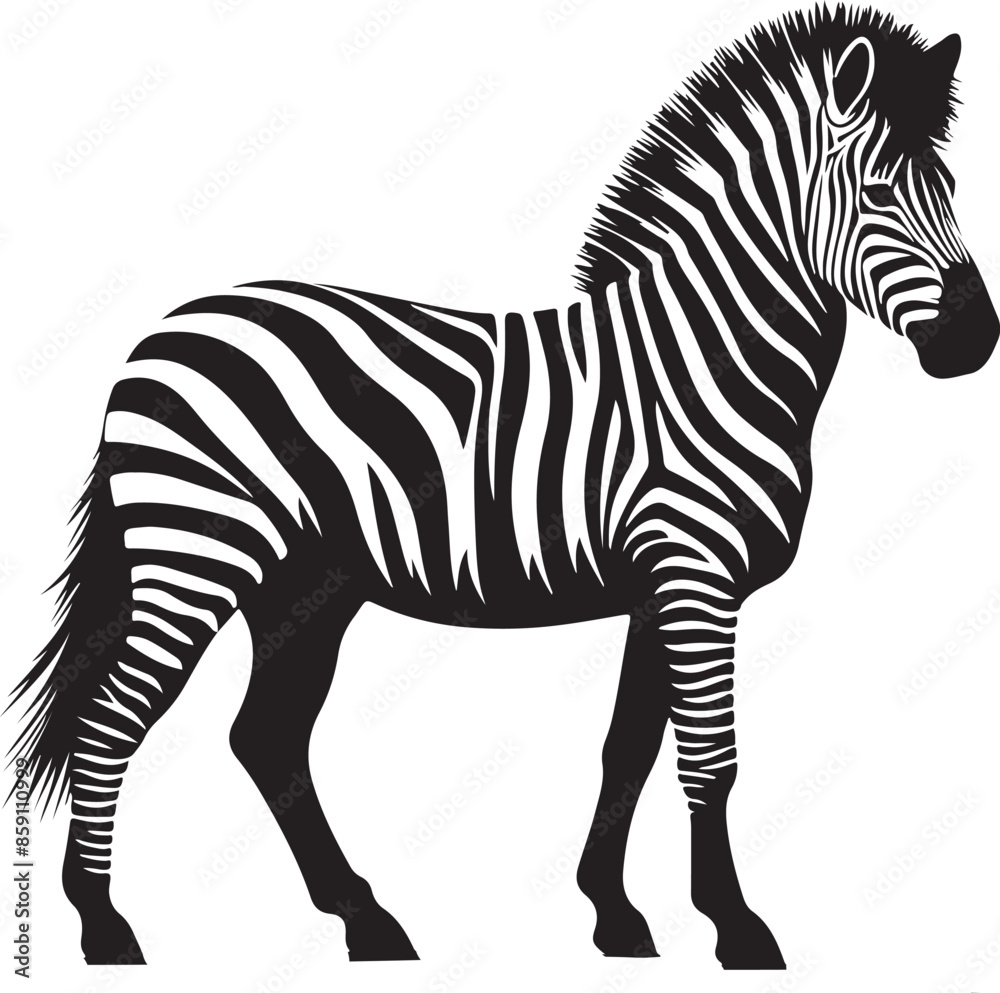 Fototapeta premium zebra sillhouette art vector illustration
