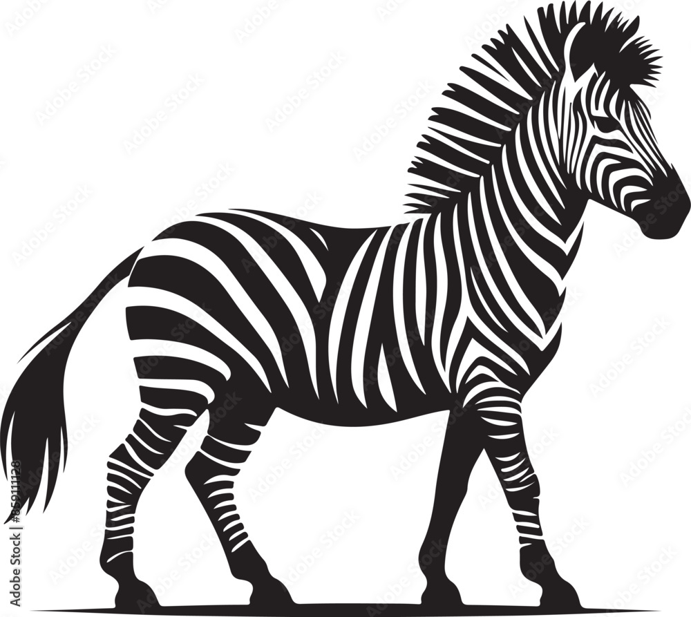 Fototapeta premium zebra art sillhouette vector, vector art illustration 