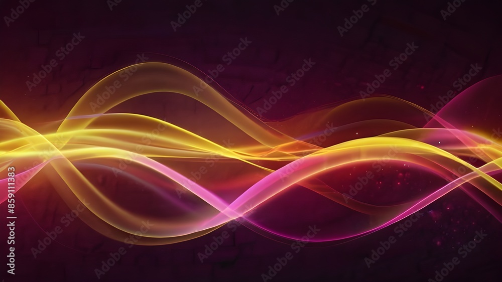 Naklejka premium abstract background with yellow pink neon lines