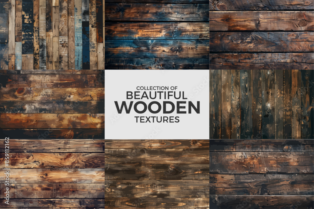 Fototapeta premium Browne wooden background or texture collection. Table food board graphic textured 