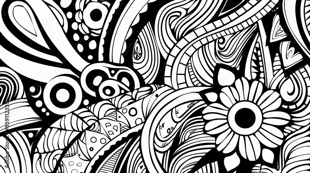 Adult colouring book page Adult colouring book page