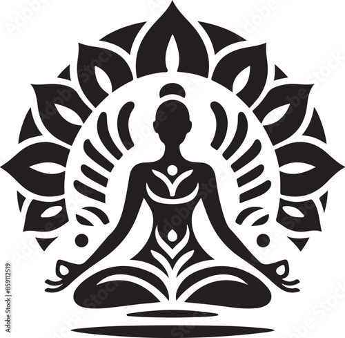 Yoga silhouette vector logo  illustration