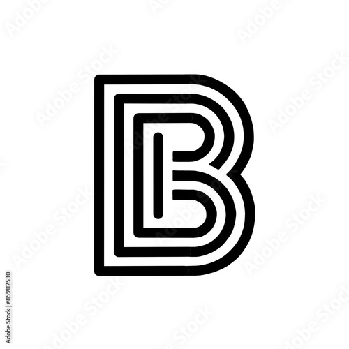 Elegant letter B logo design, black in color and suitable for company logos