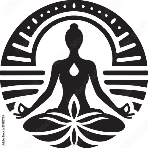 Yoga silhouette vector logo  illustration