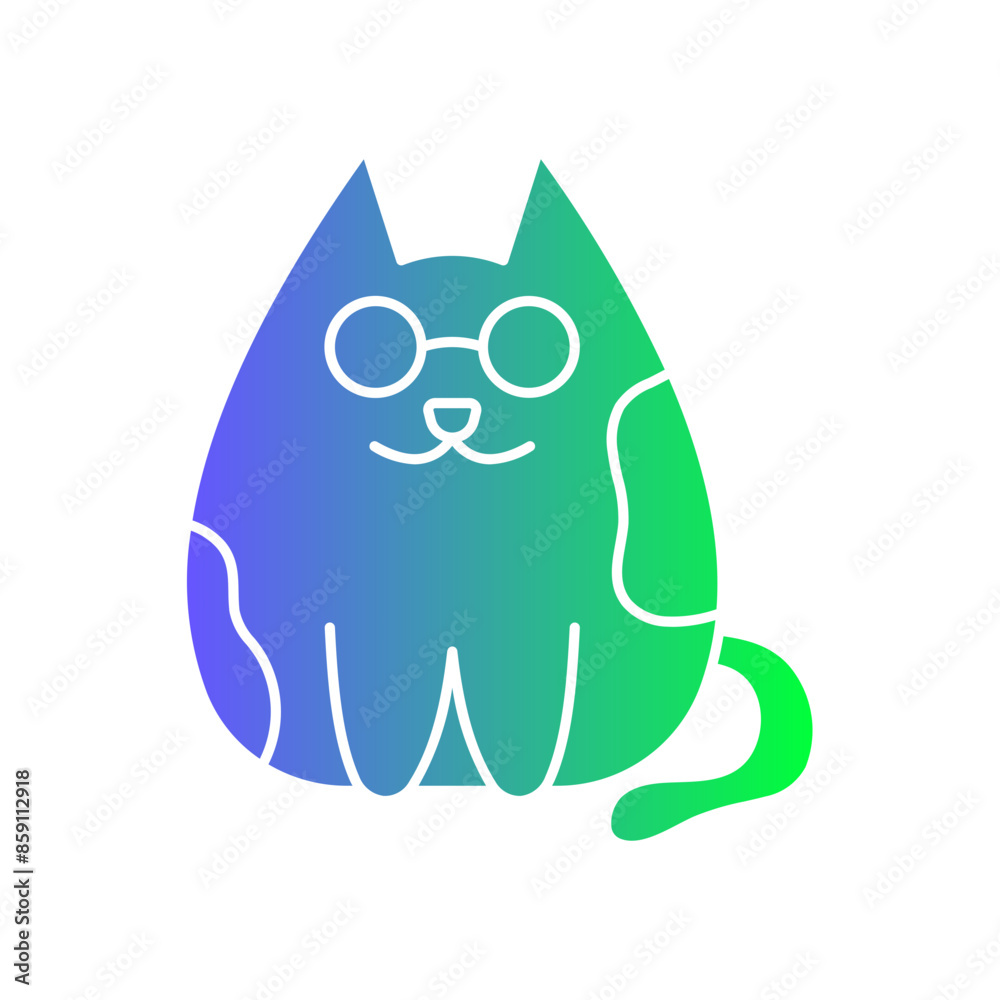 Cute Cat Gradient Flat Cute Cat Gradient Flat