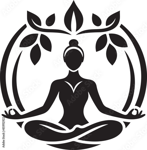 Yoga silhouette vector logo  illustration