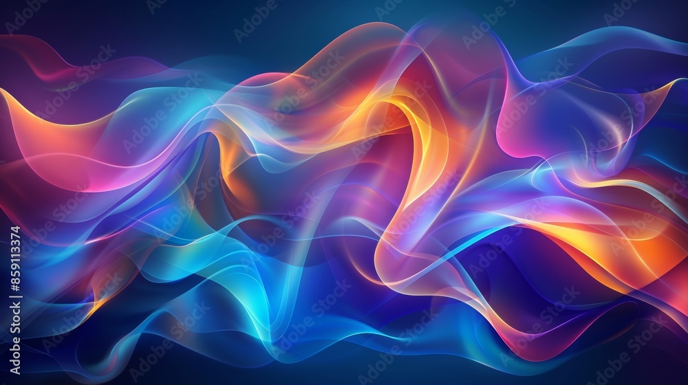 Abstract colorful flowing waves on dark background, vibrant and dynamic concept Abstract colorful flowing waves on dark background, vibrant and dynamic concept