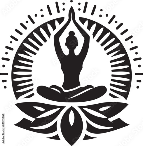 Yoga silhouette vector logo  illustration