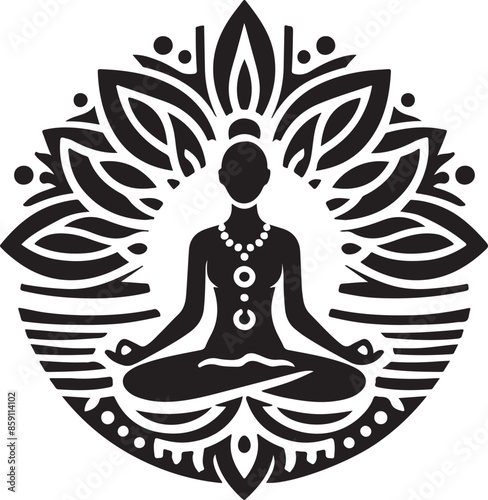 Yoga silhouette vector logo  illustration