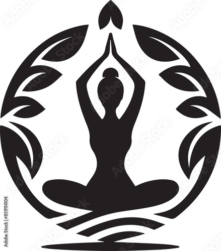 Yoga silhouette vector logo  illustration