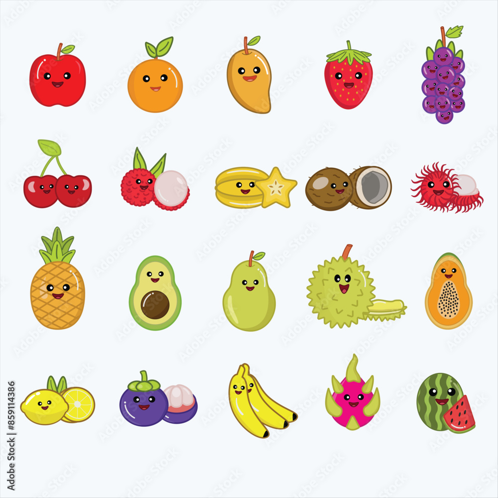 Cute fruits icon pack Cute fruits icon pack