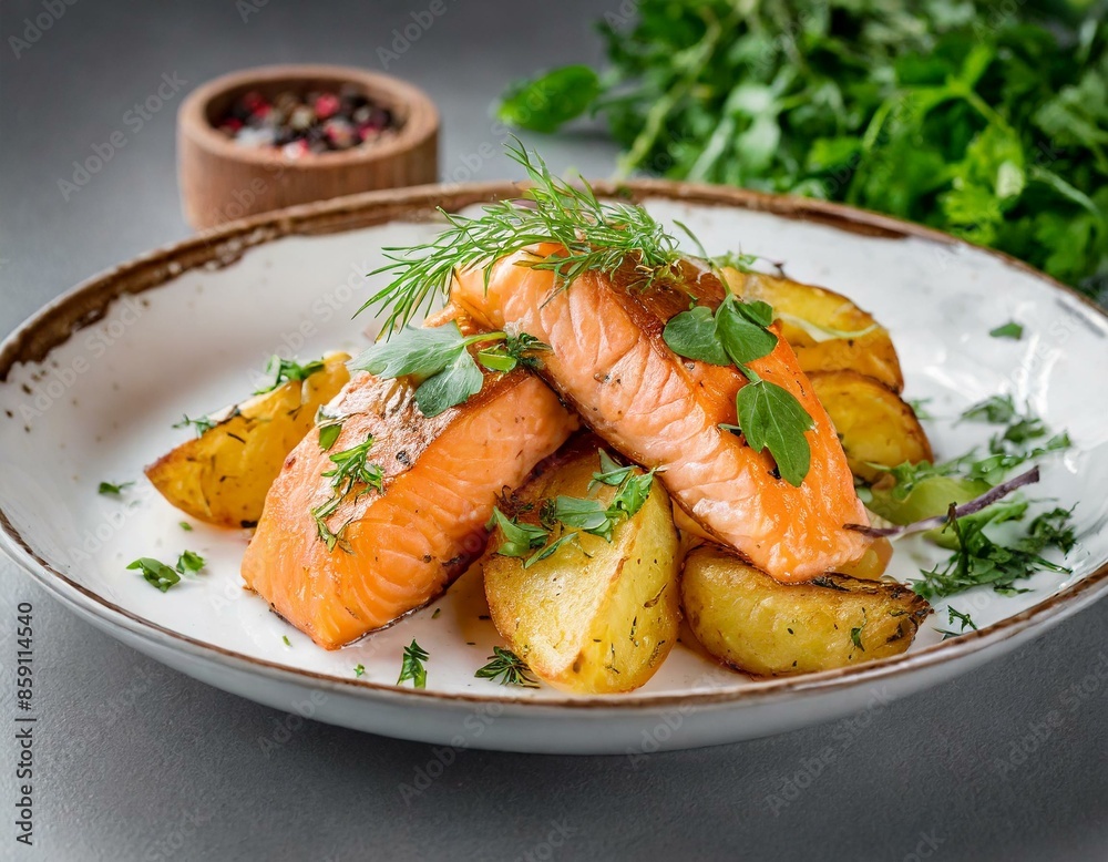 Bratkartoffeln mit Lachs und frischen Kräutern Bratkartoffeln mit Lachs und frischen Kräutern