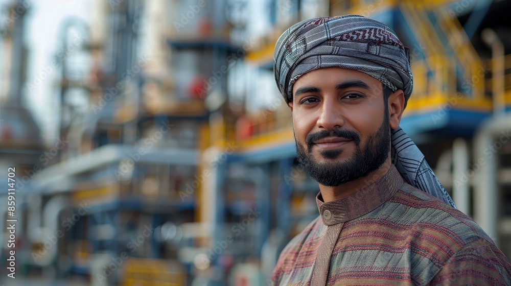 A smiling man with a beard and turban wears traditional clothing and stands in an industrial area. His smile and professional attire indicate a blend of cultural heritage with modern work. A smiling man with a beard and turban wears traditional clothing and stands in an industrial area. His smile and professional attire indicate a blend of cultural heritage with modern work.