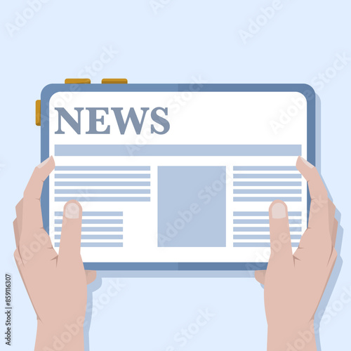 Online news concept, Bulletin and information, Business and market news, digital publication, press release, news publication, Blogging Concept, Financial report vector illustration. flat vector.