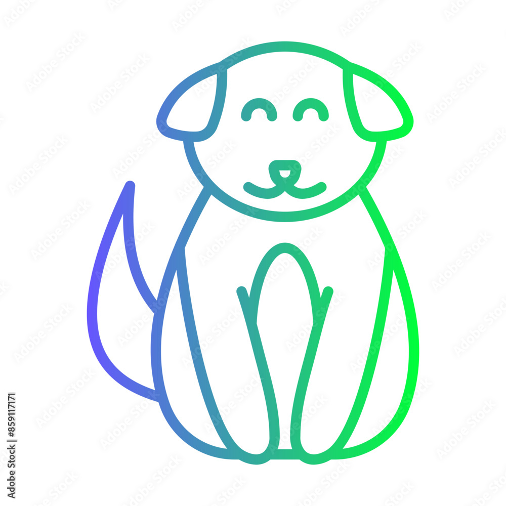 Cute Dog Gradient Linear