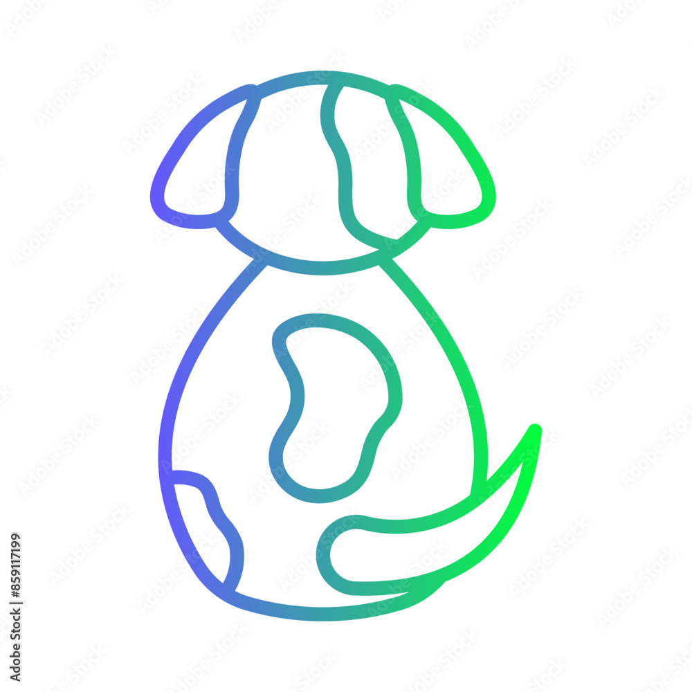 Fototapeta premium Cute Dog Gradient Linear