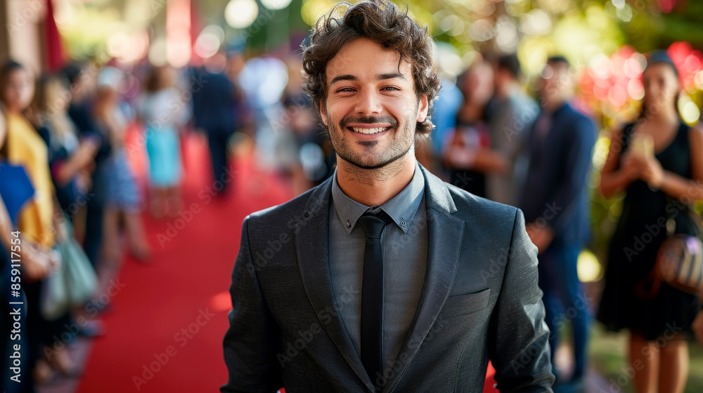 Caucasian actor on red carpet, film festival Caucasian actor on red carpet, film festival