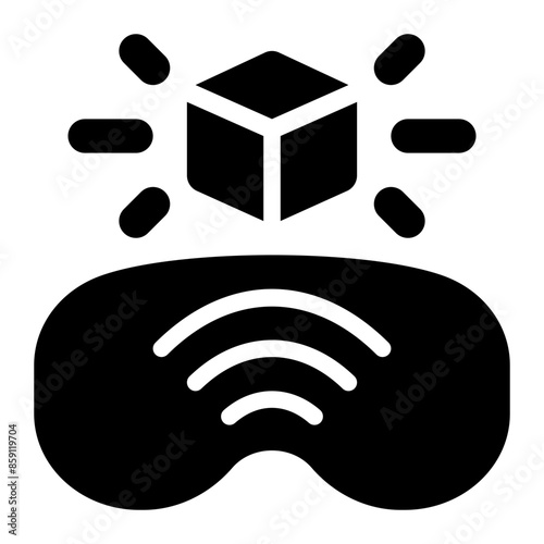 virtual reality, augmented reality, vr glasses, 3d glasses, vr, virtual, virtualization solid glyph icon