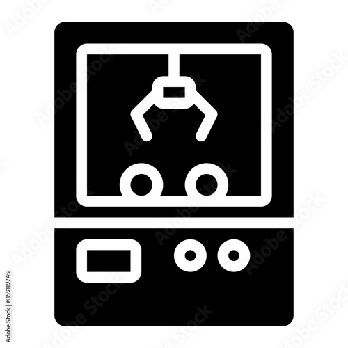 claw machine, arcade, claw crane, claws, game, entertainment solid glyph icon