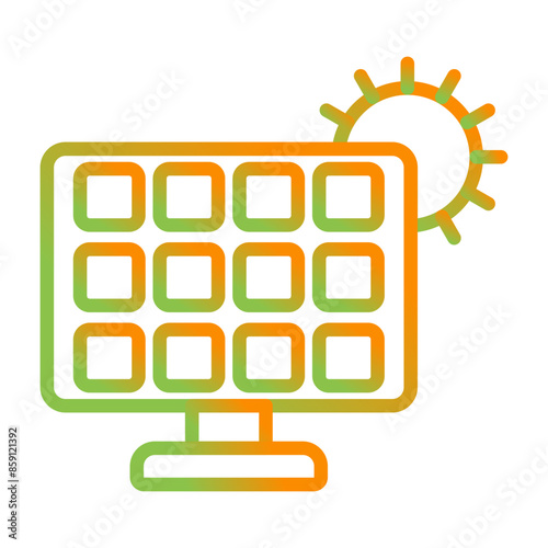 Solar panel charger Vector Icon