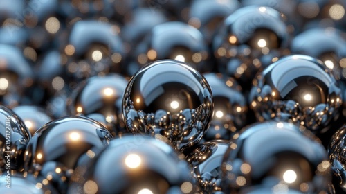 Elegant screensaver with metallic glossy spheres, creating a sleek and futuristic visual appeal.