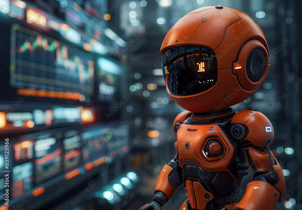 orange robot cyborg orange robot cyborg