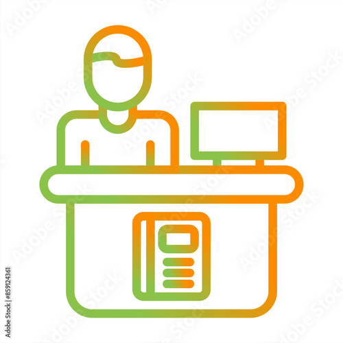 Library Reference Desk Vector Icon