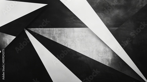 Abstract geometric pattern with black and white triangles