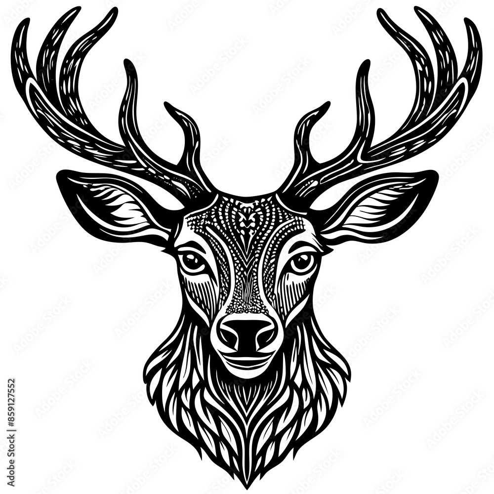 antler head, deer head illustration
antler head, deer head illustration