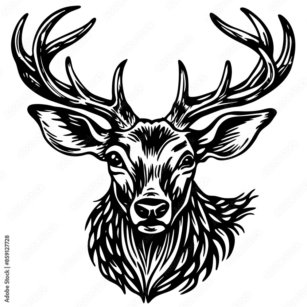 antler head, deer head illustration
antler head, deer head illustration