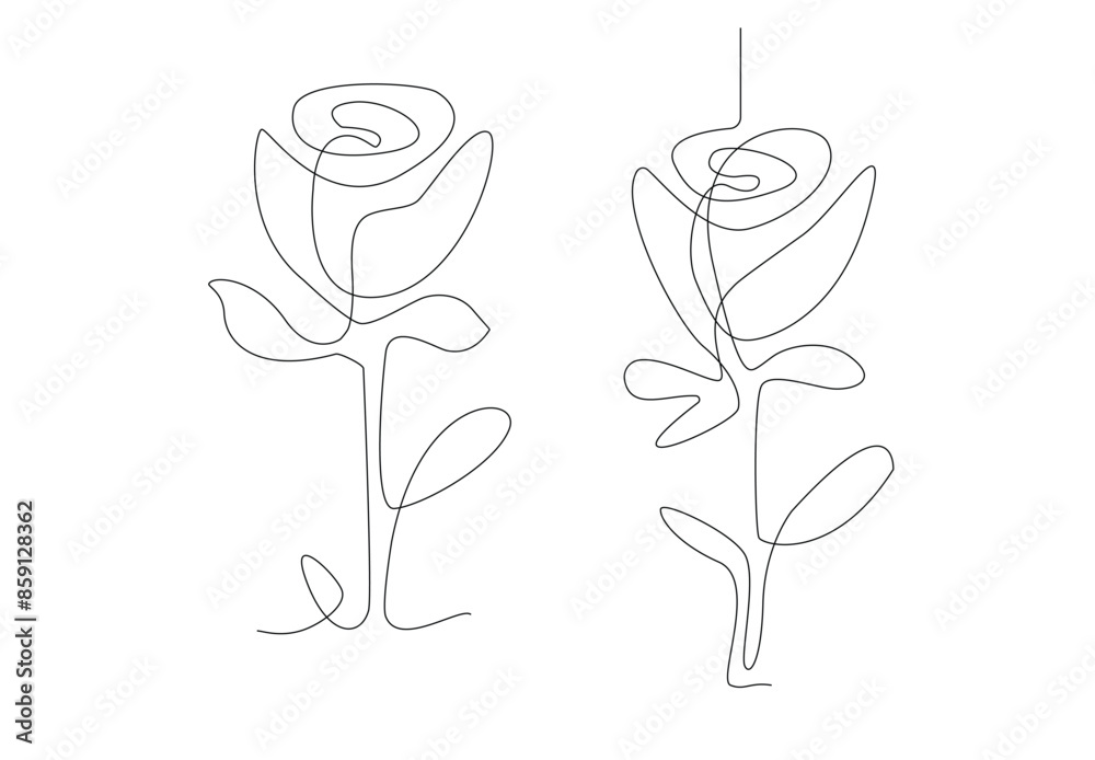 Rose flower continuous one line art drawing of outline illustration Rose day, valentine day concept Pro Vector single line art Rose flower continuous one line art drawing of outline illustration Rose day, valentine day concept Pro Vector single line art