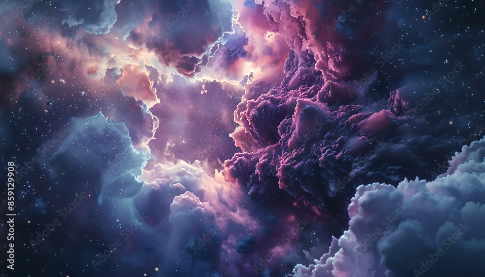 galaxy violet clouds, state of mind, hard thiking