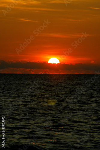 Sun setting in the southern regions in the world across New Zealand
