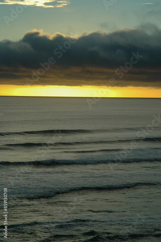 Sun setting in the southern regions in the world across New Zealand