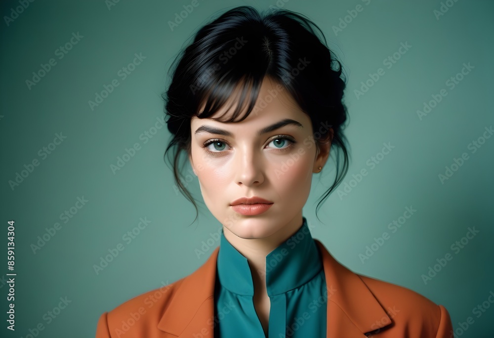 Beautiful elegant woman front view photo Beautiful elegant woman front view photo