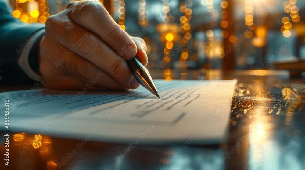 Hand Writing on Paper with a Pen Hand Writing on Paper with a Pen