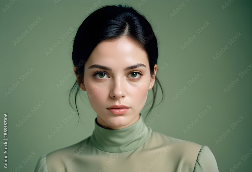 Fototapeta premium Beautiful elegant woman front view photo