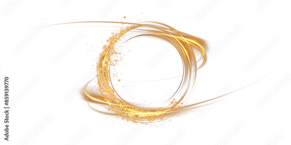 Golden or yellow magical fantasy portal. Round light frame, with fine dust particles, futuristic teleporter. Golden neon lights illuminate night scene with sparkles. Lighting effect. PNG. Golden or yellow magical fantasy portal. Round light frame, with fine dust particles, futuristic teleporter. Golden neon lights illuminate night scene with sparkles. Lighting effect. PNG.