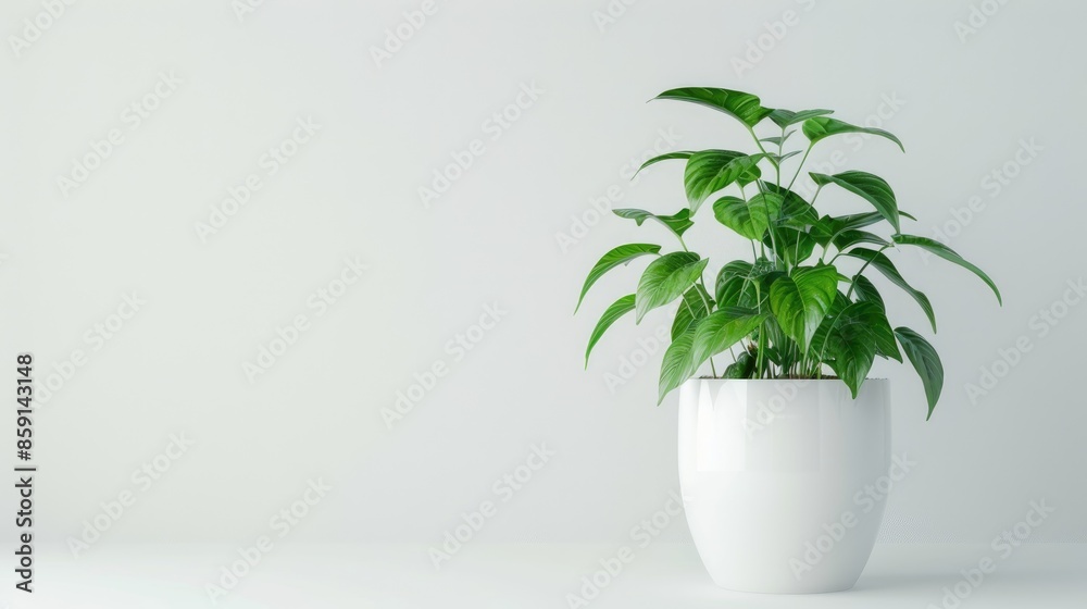 Fejka plant and white flowerpot on white background in high quality photo Fejka plant and white flowerpot on white background in high quality photo