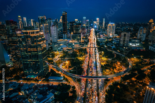The View of Simpang Susun Semanggi Jakarta, Indonesia