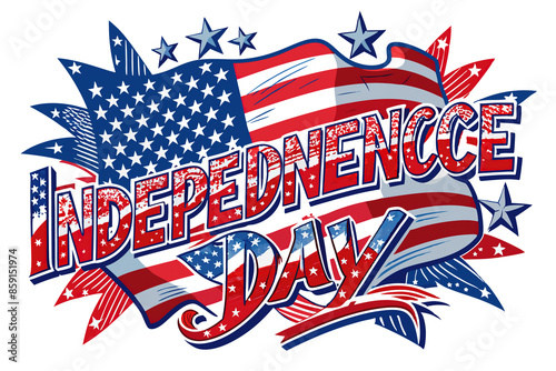 Festive 4th of July clipart featuring American flag, fireworks, and patriotic decorations, Colorful 4th of July clipart with stars, stripes, and fireworks for Independence Day Generative AI