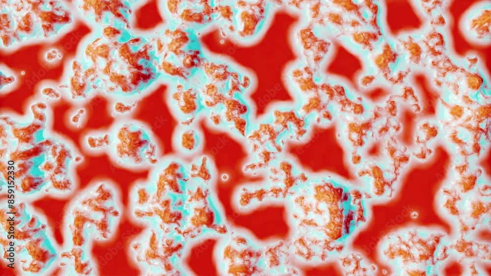 Abstract red and blue writhing surface. 3d animation