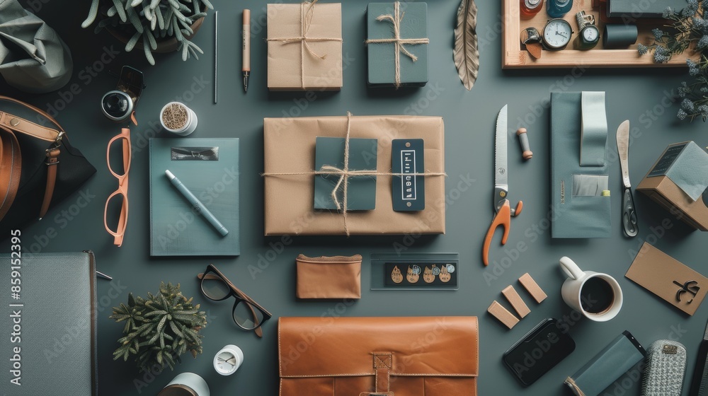 Creative Workspace with Assorted Items Creative Workspace with Assorted Items