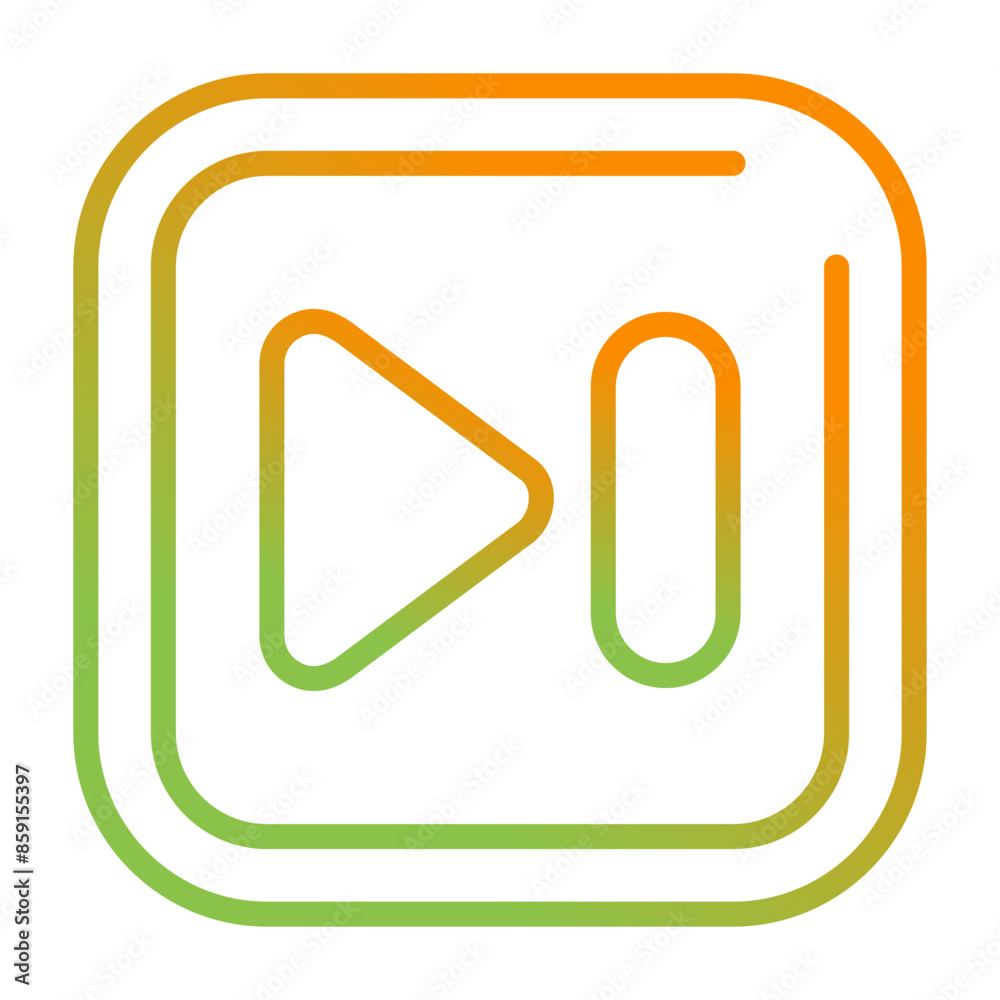 Next Track Square Vector Icon Next Track Square Vector Icon