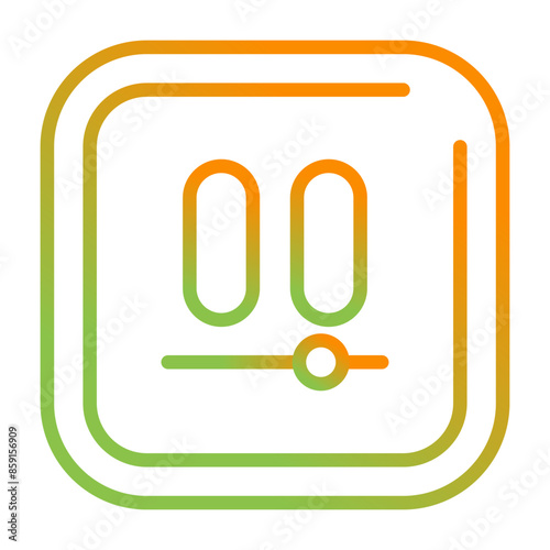 Video Pause Square Vector Icon