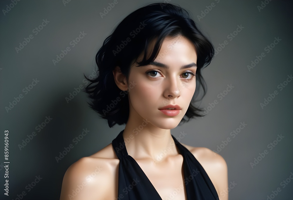 Beautiful elegant woman front view photo Beautiful elegant woman front view photo