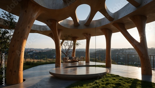 An unconventional residential complex inspired by organic forms found in nature ai-generated
