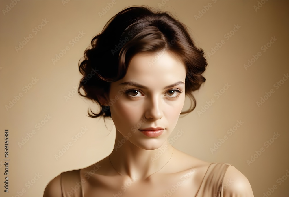 Beautiful elegant woman front view photo Beautiful elegant woman front view photo