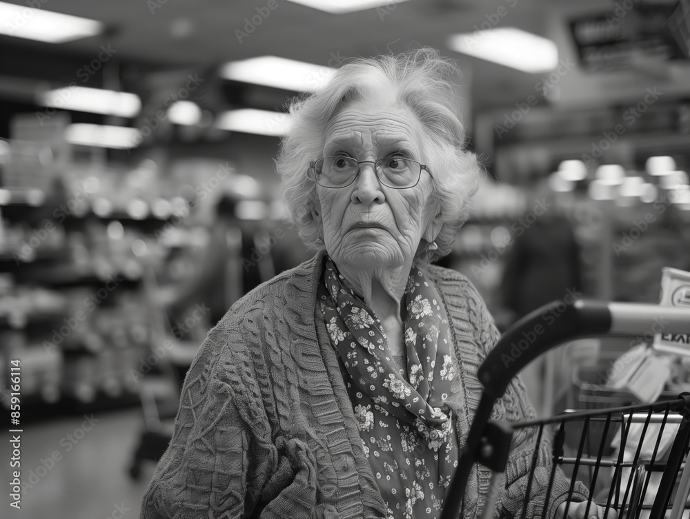 Senior lady goes shopping