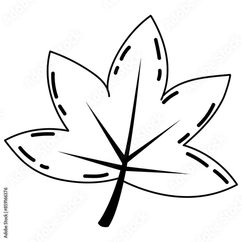 cute doodle tree leaf